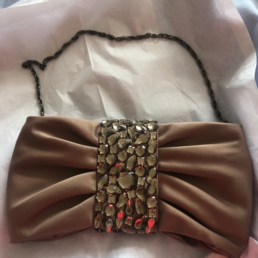 Banana Republic crystal and satin style clutch